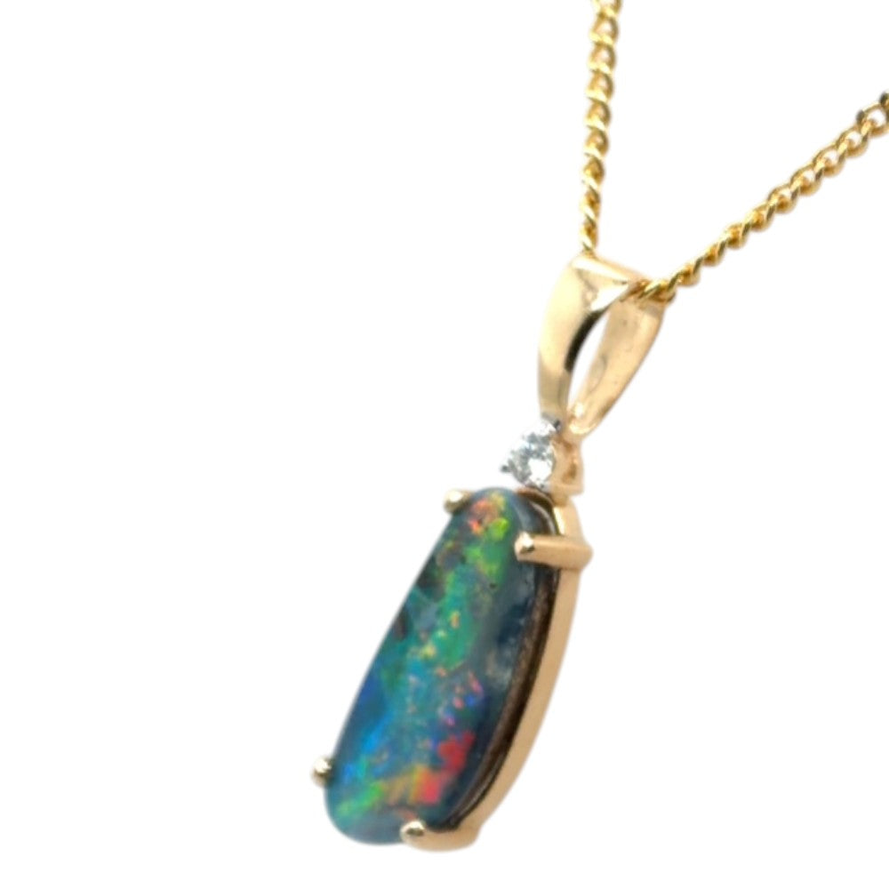 14ct Gold Boulder Opal Pendant (bousp27)