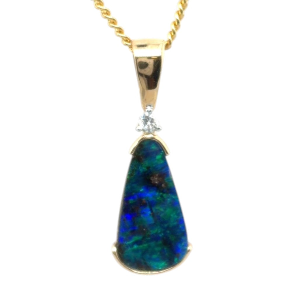 14ct Gold Boulder Opal Pendant (bousp28)