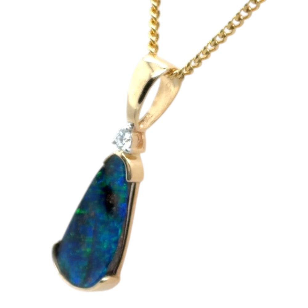 14ct Gold Boulder Opal Pendant (bousp28)