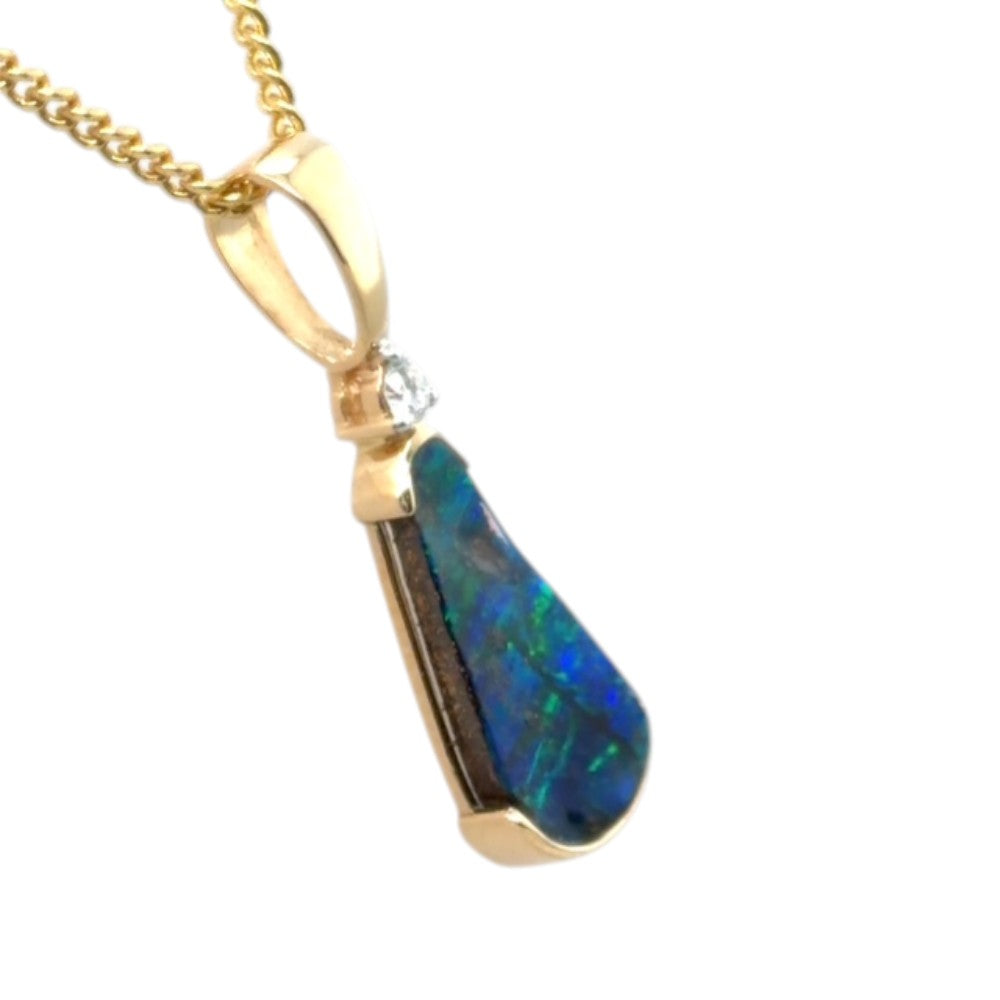 14ct Gold Boulder Opal Pendant (bousp28)