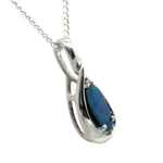 18ct White Gold Black Opal Pendant (bsp35)