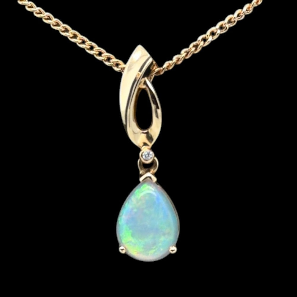 14ct Gold Solid Opal Pendant (sp3385)