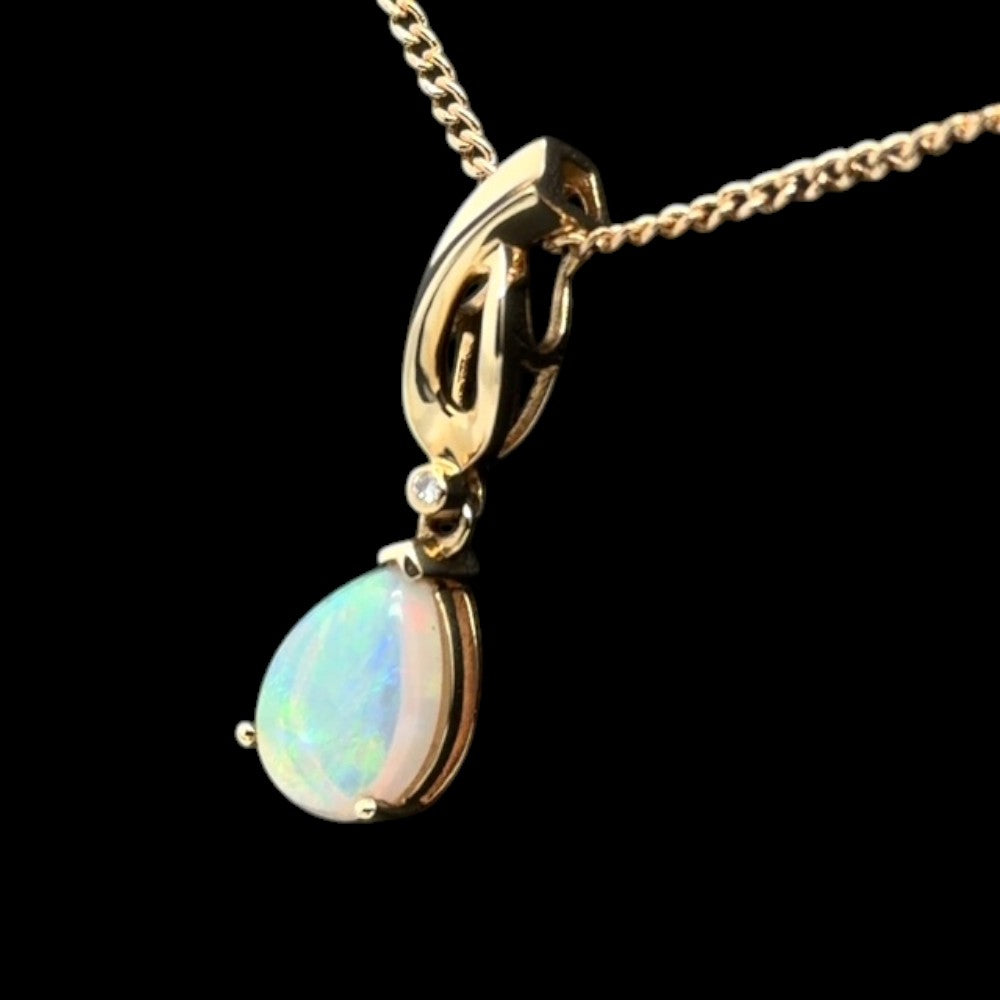 14ct Gold Solid Opal Pendant (sp3385)