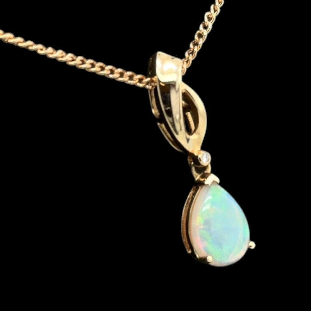 14ct Gold Solid Opal Pendant (sp3385)