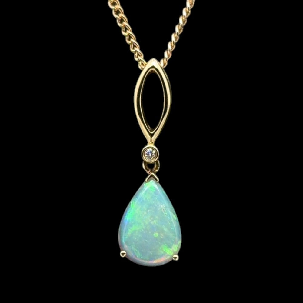 14ct Gold Solid Opal Pendant (sp3381)