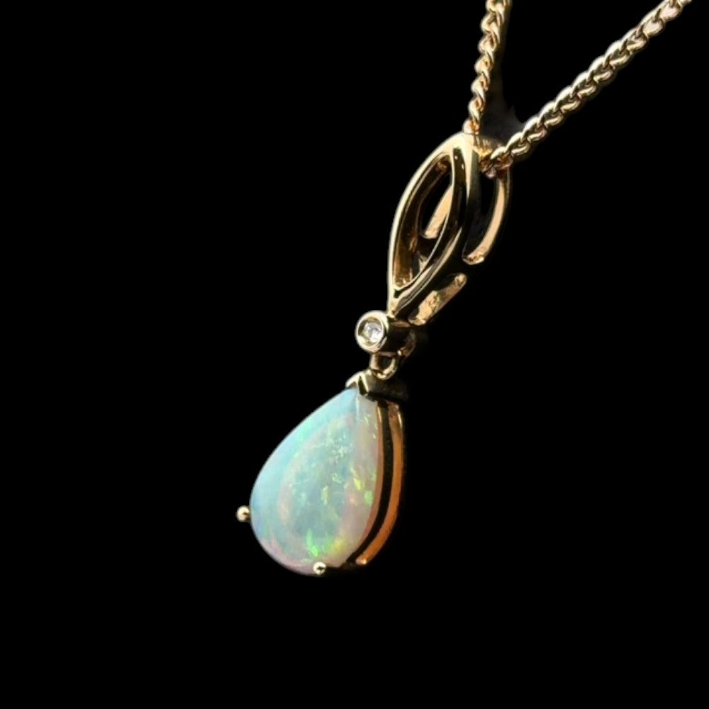 14ct Gold Solid Opal Pendant (sp3381)