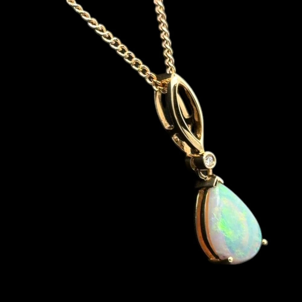 14ct Gold Solid Opal Pendant (sp3381)