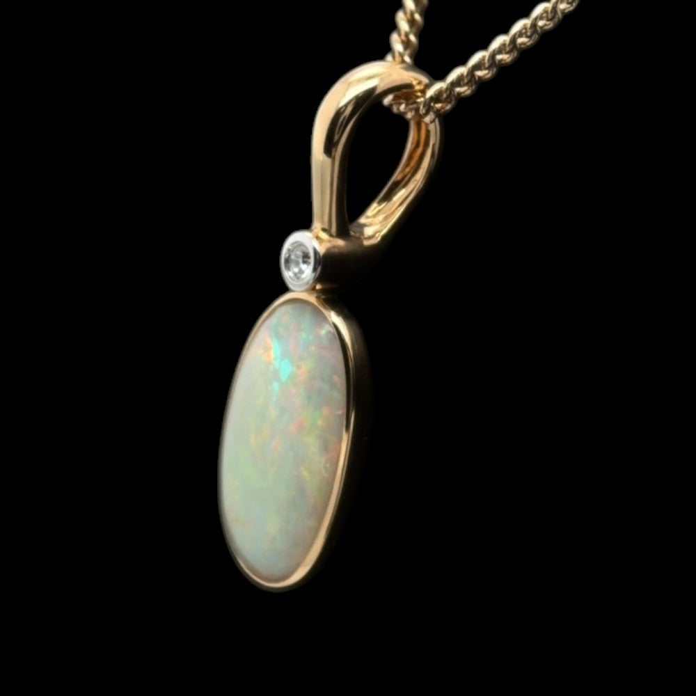 14ct Gold Solid Opal Pendant (sp3382)