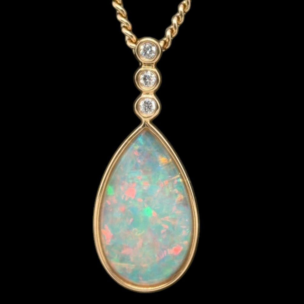 14ct Gold Solid Opal Pendant (sp3384)