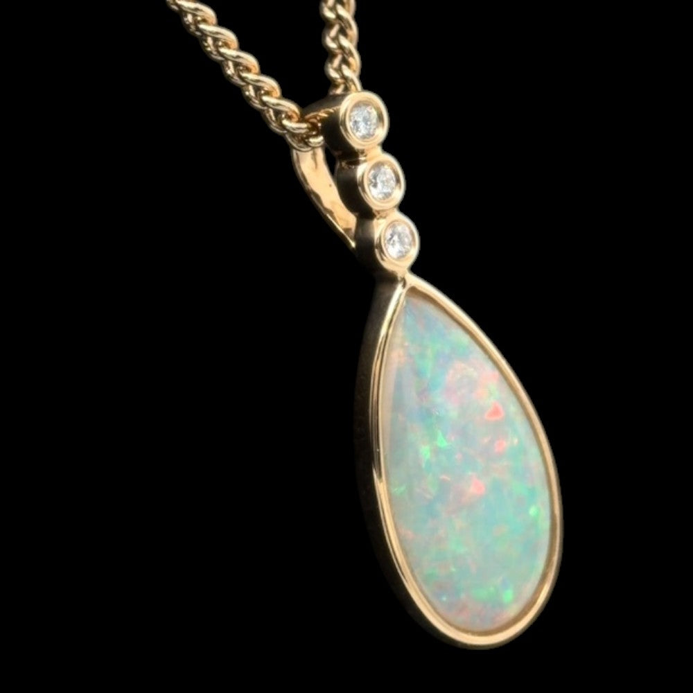 14ct Gold Solid Opal Pendant (sp3384)