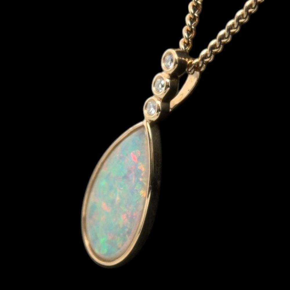 14ct Gold Solid Opal Pendant (sp3384)