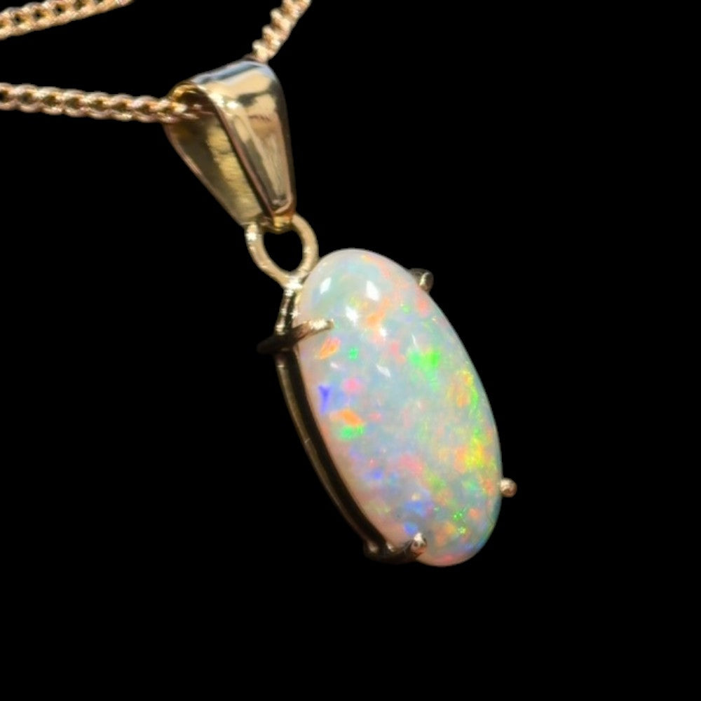 18CT Gold Solid Opal Pendant (sp3387)