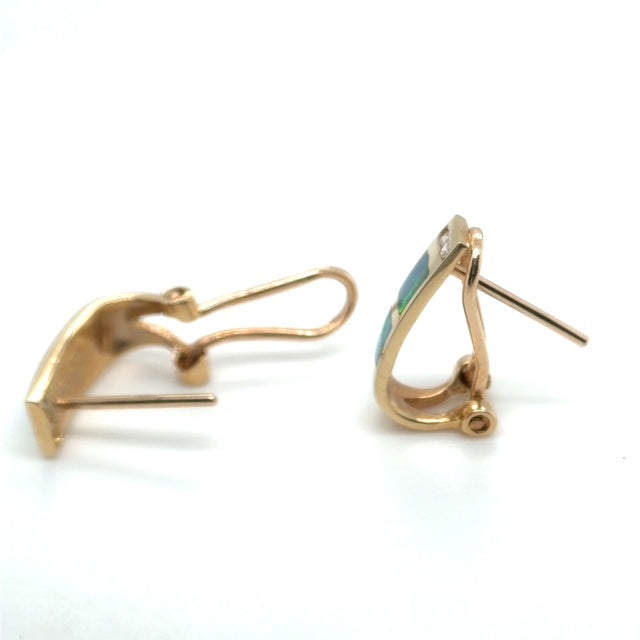 14ct Gold Inlaid Opal Earrings (se2006)