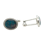 Sterling silver Triplet opal Cufflinks (sscuff68)