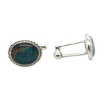 Sterling silver Triplet opal Cufflinks (sscuff68)