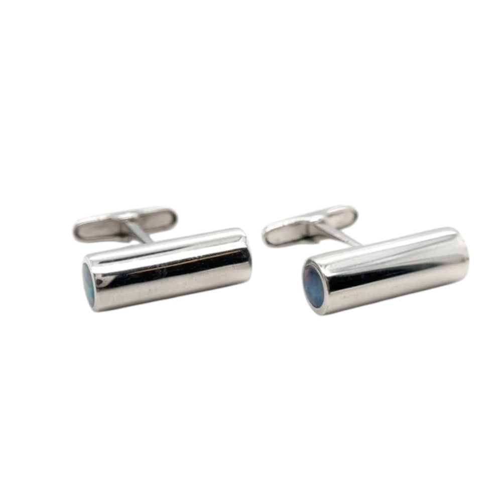 Sterling silver Doublet Opal Cufflinks (cuff79)