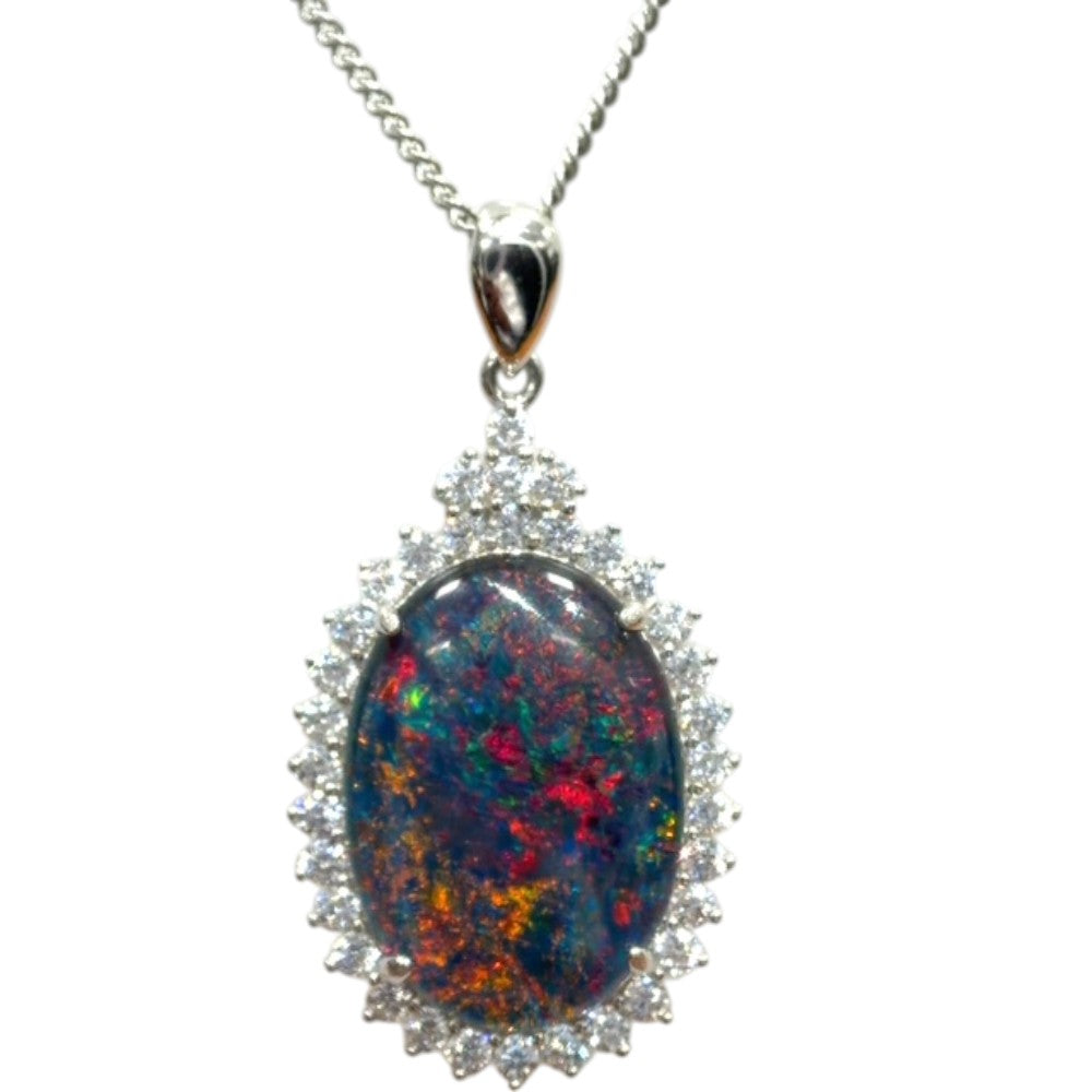 Sterling Silver Triplet Opal Pendant (SSTP539)