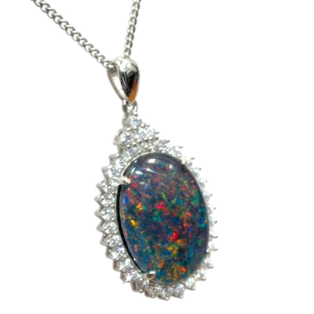 Sterling Silver Triplet Opal Pendant (SSTP539)