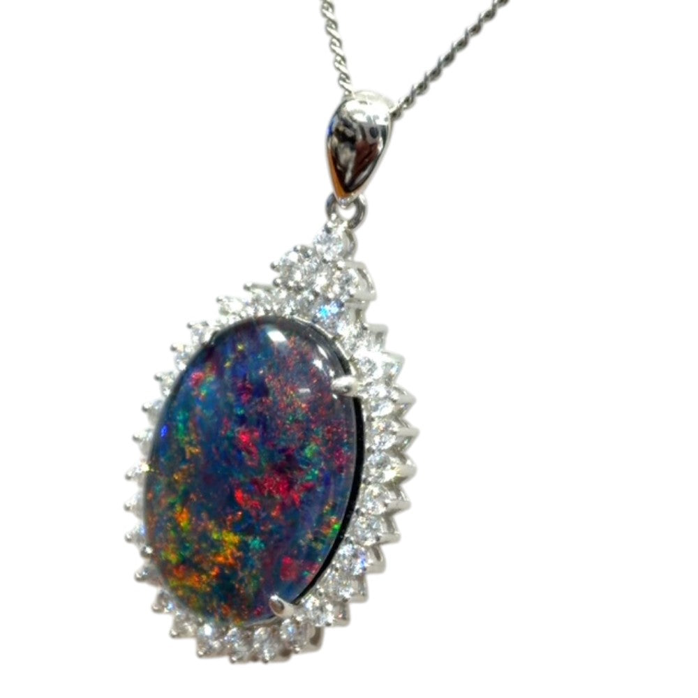 Sterling Silver Triplet Opal Pendant (SSTP539)