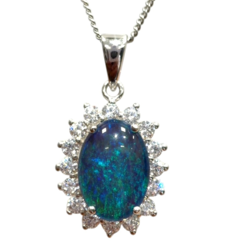 Sterling Silver Triplet Opal Pendant (sstp536)