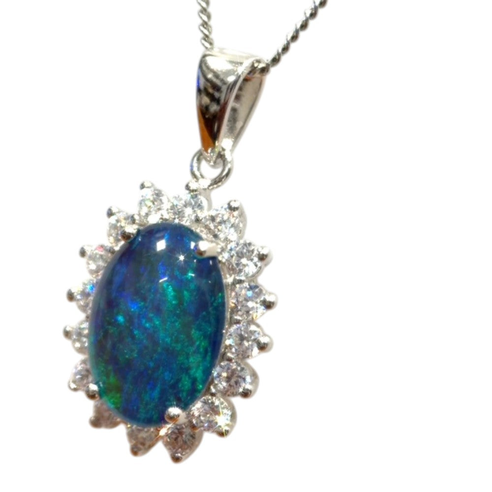 Sterling Silver Triplet Opal Pendant (sstp536)