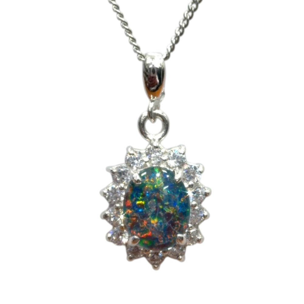 Sterling Silver Triplet Opal Pendant (sstp535)