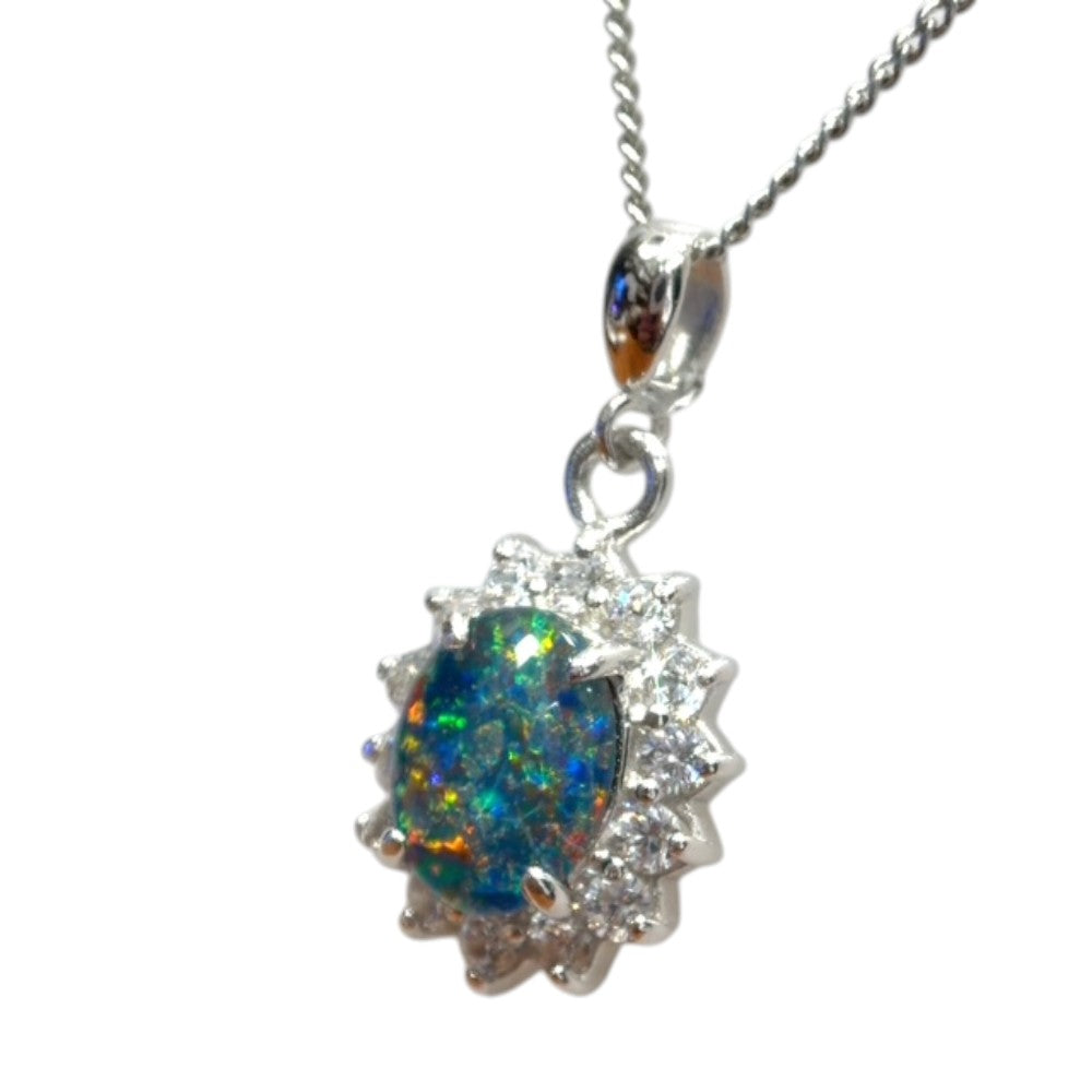 Sterling Silver Triplet Opal Pendant (sstp535)