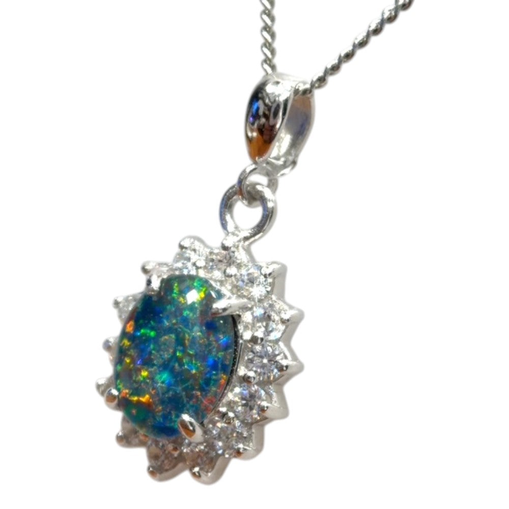 Sterling Silver Triplet Opal Pendant (sstp535)