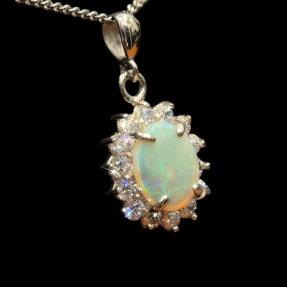Sterling Silver Solid Opal Pendant (sssp128)