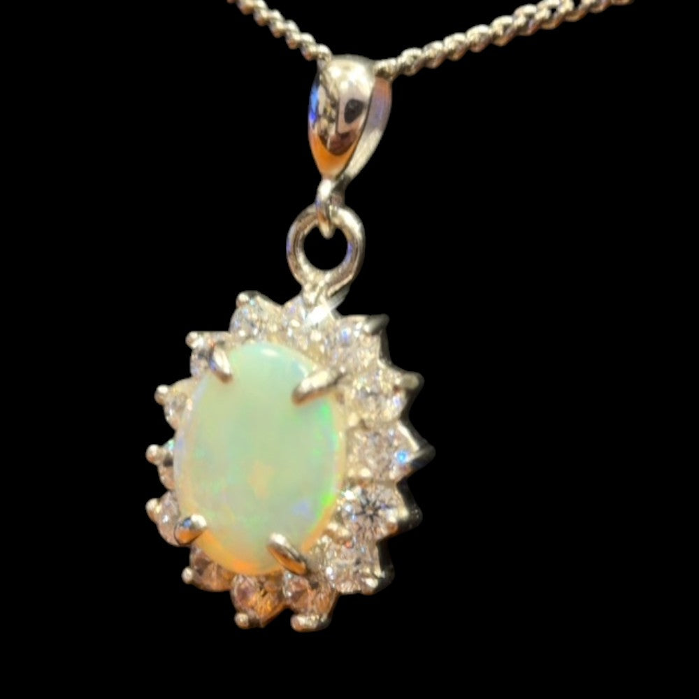 Sterling Silver Solid Opal Pendant (sssp128)