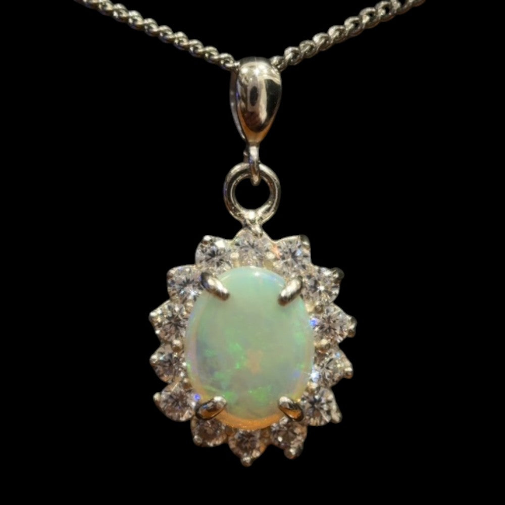 Sterling Silver Solid Opal Pendant (sssp128)