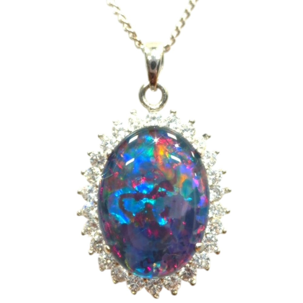 Sterling Silver Triplet Opal Pendant (sstp538)