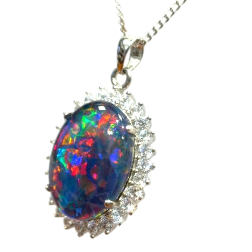 Sterling Silver Triplet Opal Pendant (sstp538)