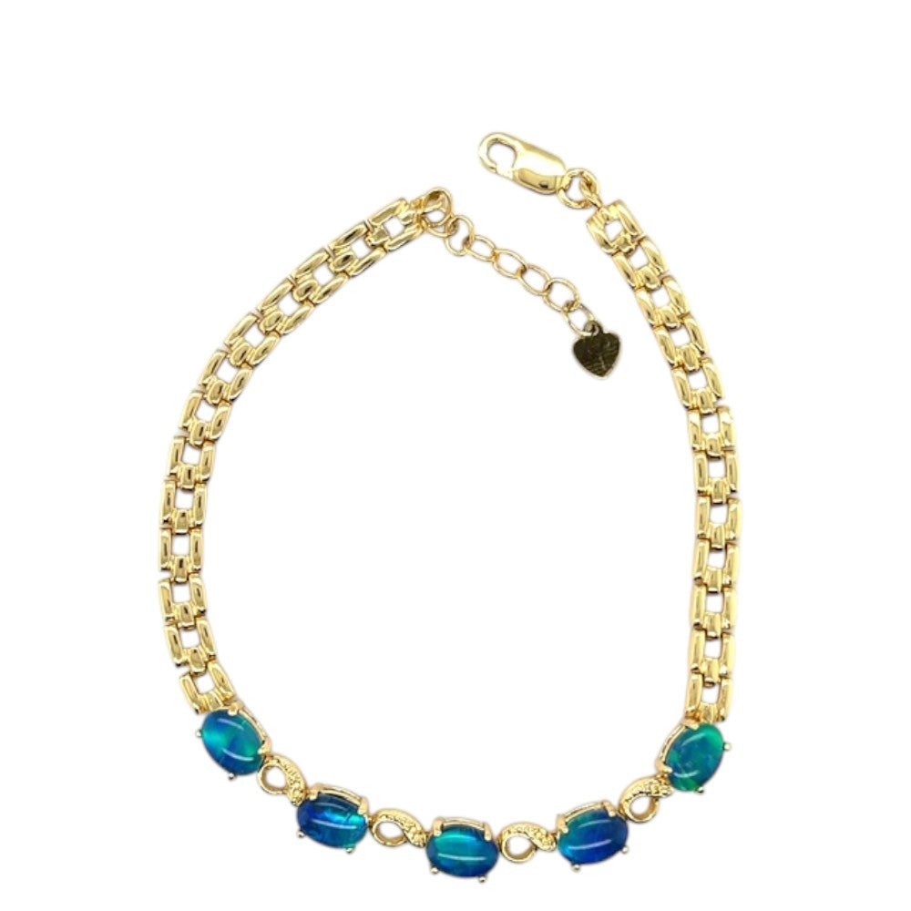 Gold Plated Triplet Opal Bracelet (gptbra8001)