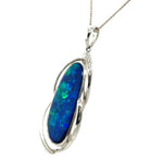 14ct White Gold doublet Opal Pendant (dp1014)