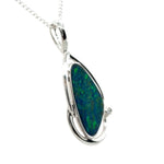 14ct White Gold Doublet Opal Pendant (dp1016)