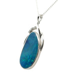14ct White Gold Doublet Opal Pendant (dp1015)