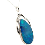 14ct White Gold Doublet Opal Pendant (dp1015)