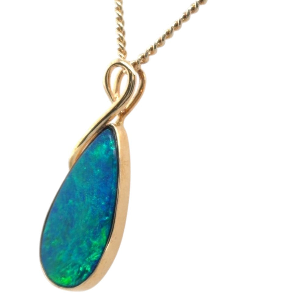 14ct Gold Doublet Opal Pendant (dp1019)