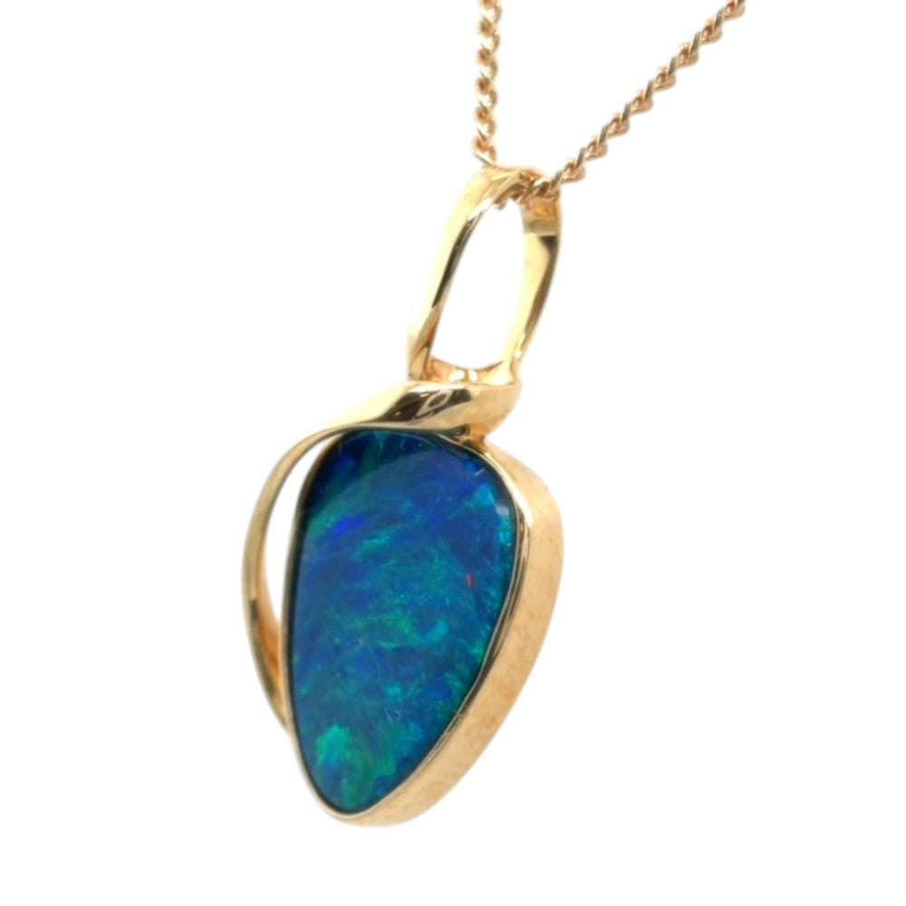 14ct Gold Doublet Opal Pendant (dp1022)