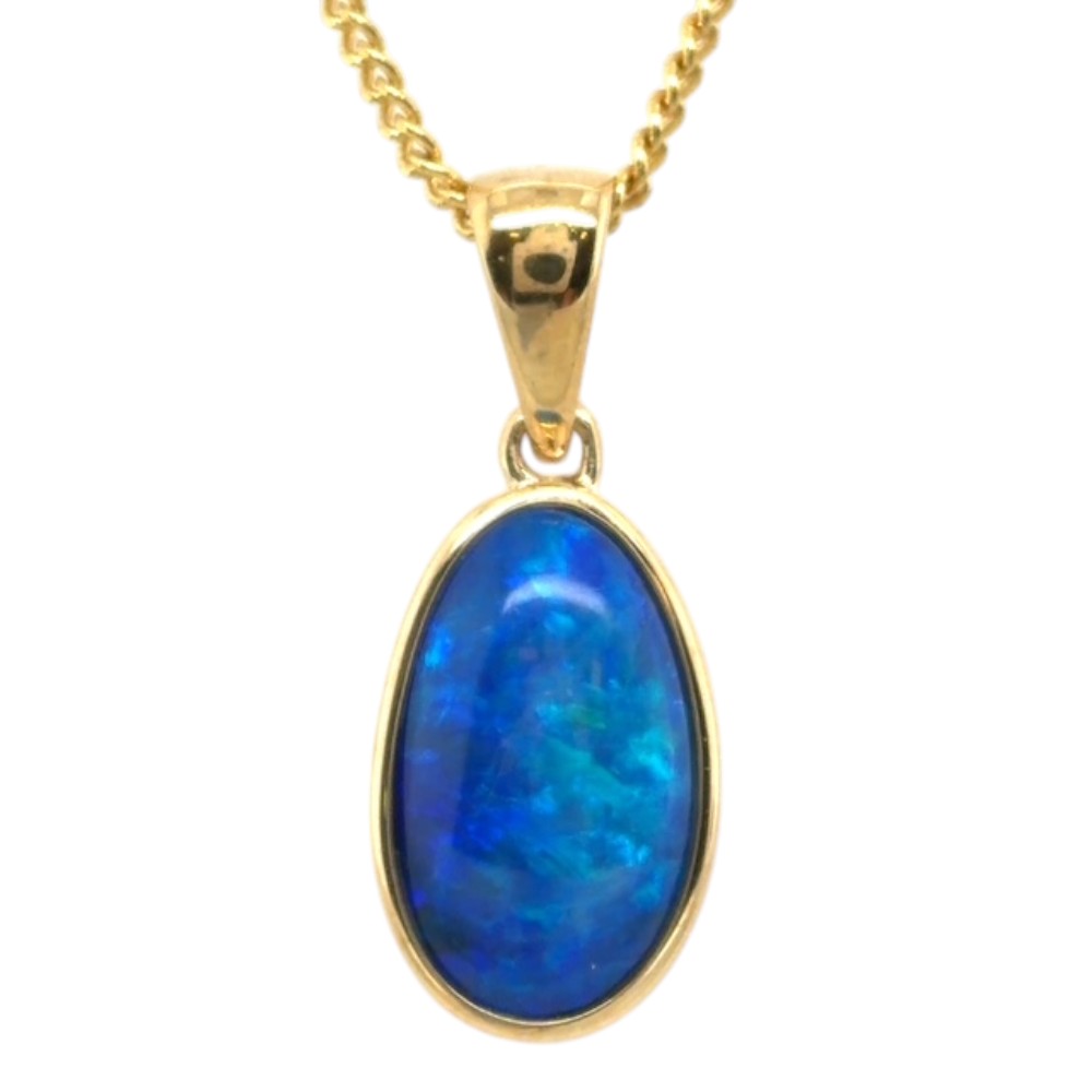 14ct Gold Doublet Opal Pendant (dp1021)