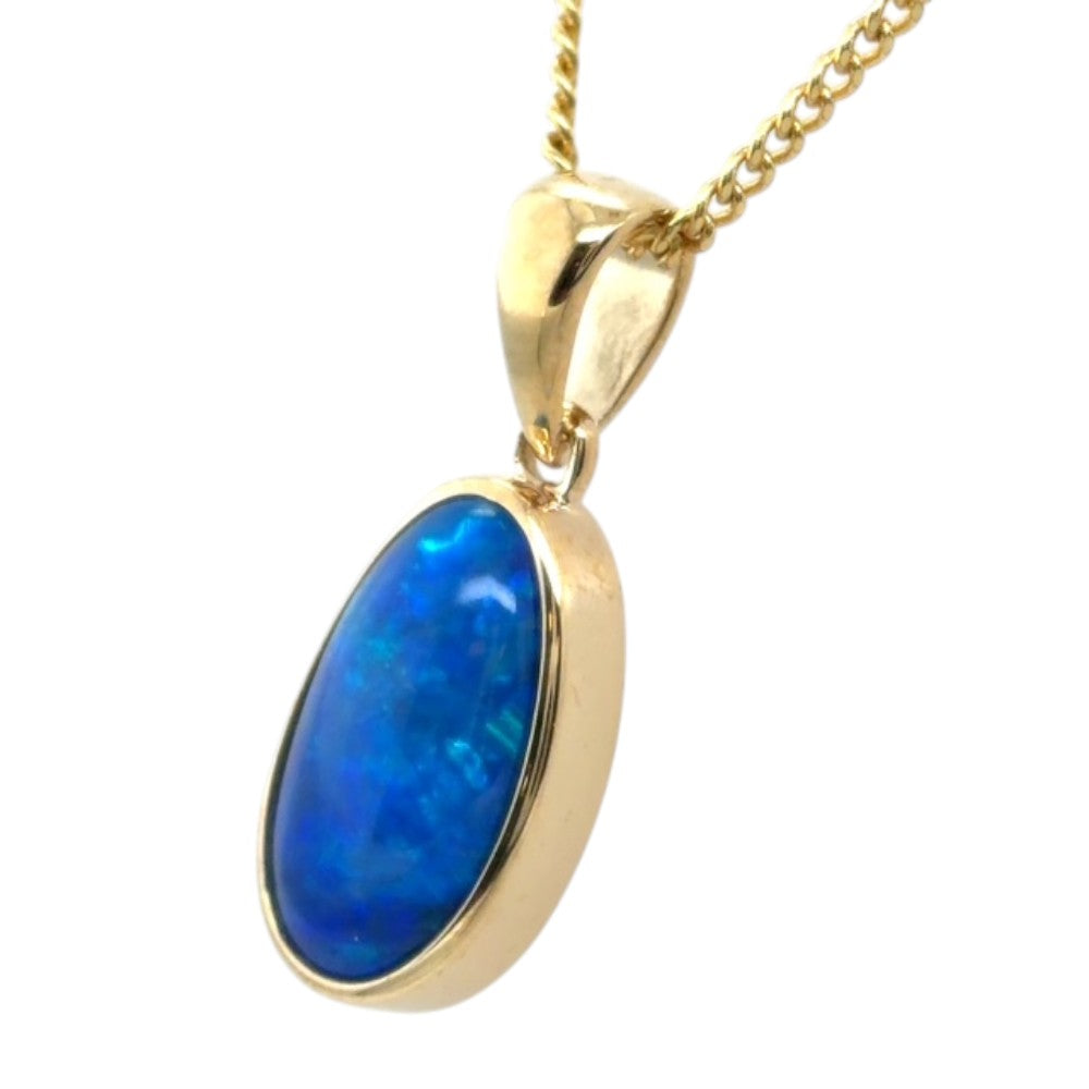 14ct Gold Doublet Opal Pendant (dp1021)