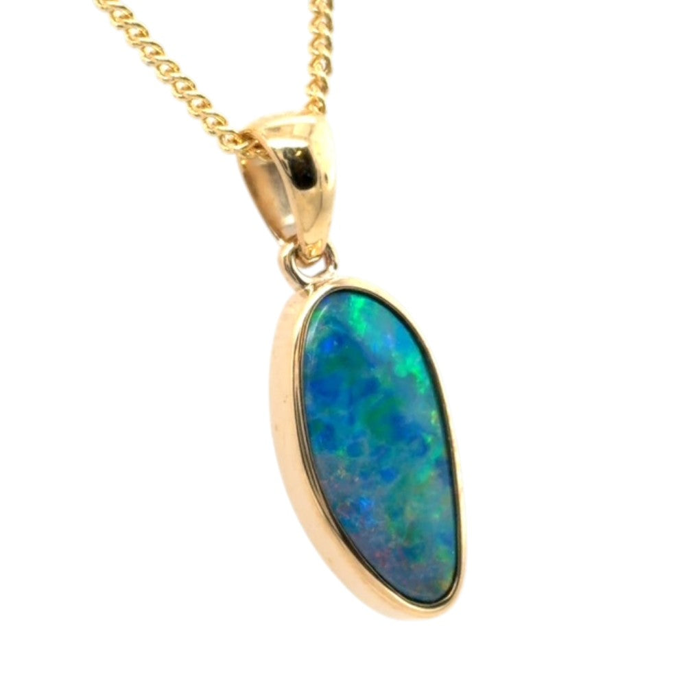 14ct Gold Doublet Opal Pendant (dp1023)