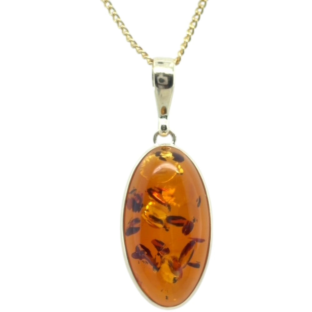 9ct Gold Amber Pendant (ambp312)