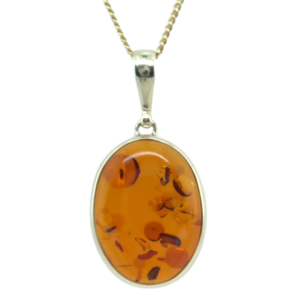 9ct Gold Amber Pendant (ambp312)