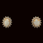 Gold Plated Solid Opal Earrings (gpse66)