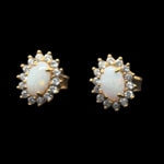 Gold Plated Solid Opal Earrings (gpse66)