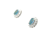 Sterling Silver Triplet Opal Earrings Surrounded by Crystals (sste1089)