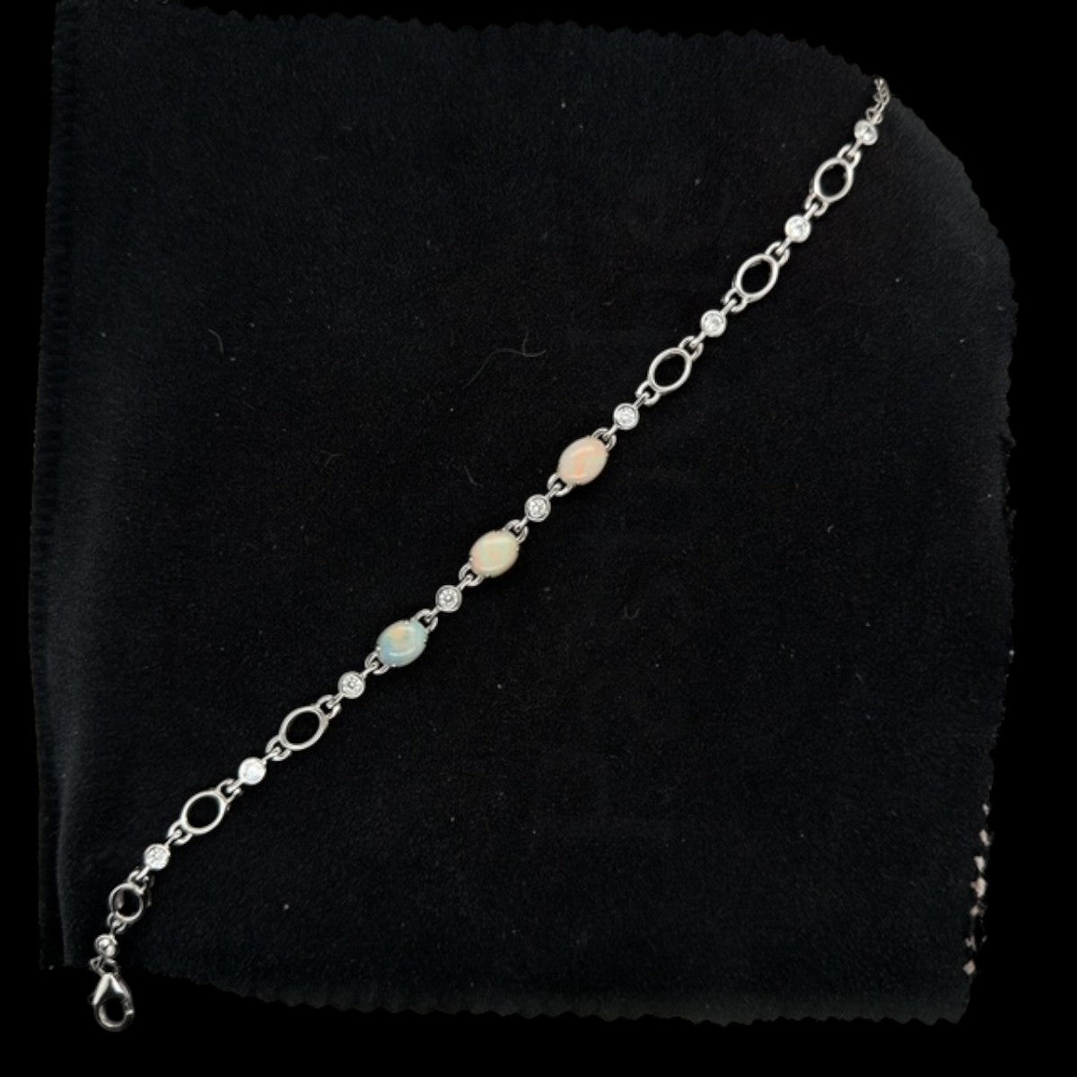 Sterling Silver Solid Opal Bracelet (sssbra95)