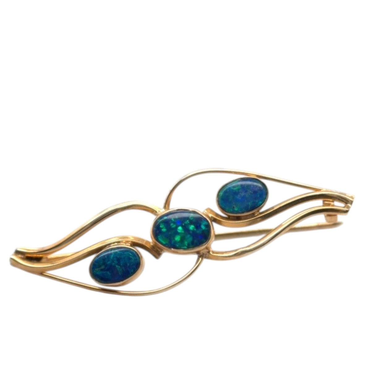 14ct Gold Doublet Opal Brooch (dbr14)